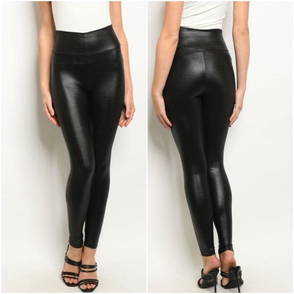 Last 1! Red faux leather leggings - Picture 5 of 5